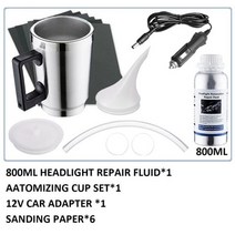 차량용복원제 헤드 라이트 화학 연마 키트 자동차 복원 액체 폴리머 수리 유체, 800ml and 120v