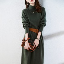 이니트원 봄가을 2022 년 프렌치 가볍게 사치한 산들바람 스웨터 하프기장 여성 3659793377, 잉크 그린 -L사이즈