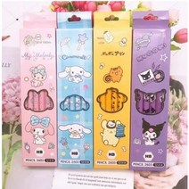 산리오연필 12P 쿠로미 시나모롤 마이멜로디 폼폼푸린 학용품, 마이멜로디(핑크색)