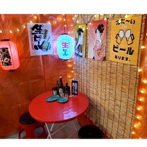 홈포차 감성포차 베란다포장마차 인테리어 천막, 홈포차 주황색(1.8m x 1.8m)+사은품2종