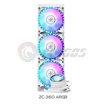 AMD Intel LGA1700 용 ZEAGINAL CPU AIO 쿨러 2066 2011 115X 1200 PWM 펌프 일체형 수냉 라디에이터 240/360 화이트, ZC-360 ARGB