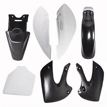 LABLT 페어링 키트 플라스틱 펜더 세트 교체 가와사키 KX 65 KLX 110 KLX110 DRZ110 스즈키 RM65, Black+White