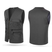 낚시 조끼 남성용 멀티 포켓 야외 조끼 하이킹 사진 재킷 코트, Dark gray vest Thanks, XXL