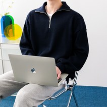 골지 니트 반집업 스판 오버핏 맨투맨(8color)