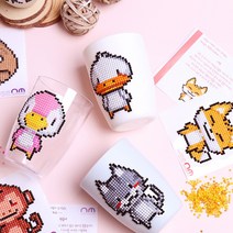 [바이위즈] 보석 비즈 큐빅 동물 독도 태극기 십자수 스티커 도안 자수 소품 꾸미기 어린이 집중력 향상 집 돌이 순이, 십자수(강치)+스티커선물