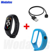 스마트 밴드 심박수 IP67 방수 안드로이드 IOS 모니터 용 온도 다국어 피트니스 팔찌, 09 Black Blue