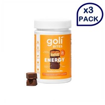 Goli 골리 에너지 바이츠 비타민 B6 B9 B12 과라나 카페인 함유 쏠티카라멜맛 30개입