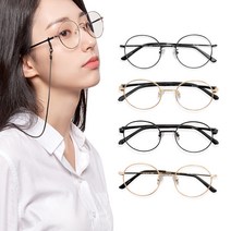옵티드 블루라이트 차단 안경+안경줄 / 메탈다리 1세트, 54mm, 블랙