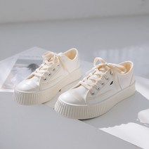 슈뿐 캔버스 스니커즈 통굽 털 운동화