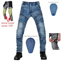 남성용 오토바이 바지 넓은 면적 아라미드 오토바이 청바지 보호 장비 라이딩 투어링 오토바이 바지 파란색 모토크로스 청바지