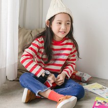 아이러브제이 [아이러브제이] 레터링 스트라이프 티 PTFTO03