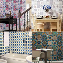 [달팽이 보금자리] 북유럽 방수 꽃무늬 타일 시트지 아트월 HZT 20cmX5m 6532EA, 달팽이 보금자리 4. HZT-004