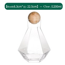 은주전자 1.2L 내열성 럭셔리 찻주전자 컵 세트 붕규산 다이아몬드 모양의 커피 냉수 차 과일 주스 물, 07 Clear Kettle
