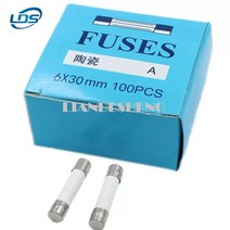 세라믹 퓨즈 튜브 F 고속 250V 7A 8A 10A 6X30 100 개, 07 25A 250V
