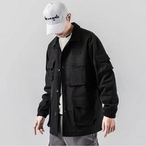 멀티 포켓 카고 자켓 남성용 윈드 브레이커 힙합 Jackets 하라주쿠 코트 남성용 오버올 폭격기 자켓 Outwear
