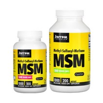 자로우포뮬라 Jarrow 식이유황 식물성 MSM 1 000mg, 1개, 100캡슐