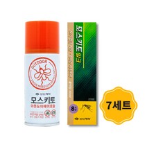 신신제약 모스키토 아웃도어 에어로솔 + 모스키토 밀크 50ml 모기 기피제 2종 세트, 7세트