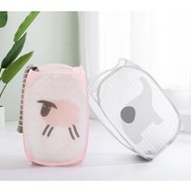 js 접이식 다용도 빨래바구니 다용도 분리수거함, 핑크