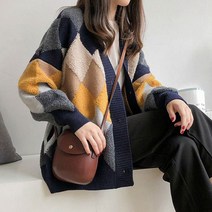 예쁜가디건 네이비 아가일 디자인 여자 가디건 직장인 기본가디건 편한가디건 카디건 아우터가디건