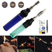 논가스용접기 범용 가스 납땜 인두 무선 부탄 토치 용접 펜 1300 °C 조절 버너 미니