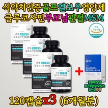 무릎 뼈 관절 손목 발목 인대 영양제 우리 부모님 3통 MSM 엠에스엠 2000mg N-아세틸글루코사민 NAG 500mg 연골조직 건강관리 30대 40대 50대 골프 엘보우 임산부 수유부 뼈 영양제, 3개