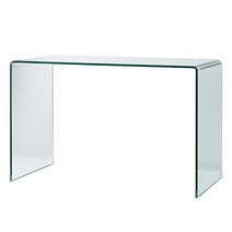 좁고긴 창가 침대 틈새 화분 고스트 테이블 좁은 사이드, 투명 유리 (L120 x W40 x H75)