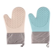 구디푸디 열차단 실리콘 내열 주방 오븐장갑 2P, 핑크+민트, 1개