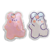 미니핫팩 전기핫팩 휴대용손난로 액체핫팩 충전용핫팩 귀여운 만화 인스턴트 자체 가열 팩 워머 젤 핸드 워머 인스턴트 자체 가열 뜨거운 물 가방, 귀여운 토끼