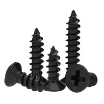 M2.6 블랙 접시 머리 태핑 스크류 카운터 성크 강철 크로스 나사, M2.6 (100pcs), 10mm, 1개