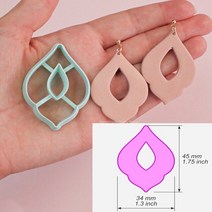 도자기공예 만들기 도구 물레 DIY새로운 부드러운 도자기 귀걸이 커터 기본 스타일 마름모 링 폴리머 클레, 06 2-C