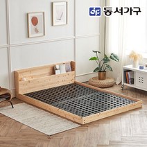 동서가구 네오 리브 편백원목 선반헤드 저상형 D/Q 침대프레임 PVC깔판 NES849, 퀸 프레임
