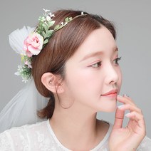 미스21 꽃무리 화관 셀프 웨딩 헤어밴드 머리띠 (hb895)