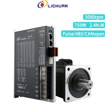 Lichuan-750W 2.4N.M Flanc 80mm 서보 모터 펄스 485 CANopen 저전압 DC 드라이브 키트 Cnc 조각 3D 프린, 01 CANopen_01 750W
