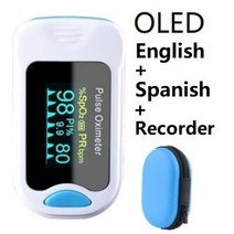 심박계 심박수 측정기 운동 손가락 맥박 산소 농도계 심장 박동 LED, 11 130B  Blue  case