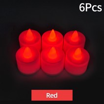 K 6/12Pcs LED 전자 촛불 웨딩 램프 로맨틱 조명 생일 파티 장식, [03] Red - 6pcs