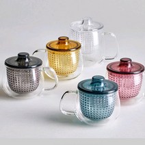 킨토 카페 내열유리 유니머그컵 350ml 찻잔 차거름망 티팟세트 커피잔, 유니머그 레드