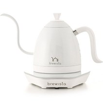브뤼스타 템퍼레이처 컨트롤 커피 포트 600ml B, 화이트 주전자 + 화이트 받침