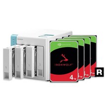 QNAP TS-431K 4베이 홈 NAS 1GbE 포트 2개 포함, NAS + 4TB Seagate Drives_4-bay