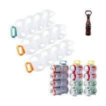 7 Pack Soda Can Organizer Can Organizer for Refrigerator with fun bottle opener Portable Refrigerato