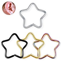 바디 쥬얼리 외과 강철 Daith 심장 반지 연골 Tragus 피어싱 후프 립 코 궤도 귀 스터드 헬릭스, 02 Star_04 Gold