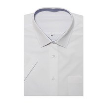 감탄사 촤르르 부드러운 핏 스판 화이트 목배색 반팔셔츠 120(3XL)