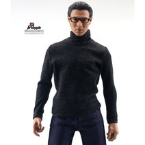 12인치피규어 옷 1/6 다크 그레이 긴 소매 하이 넥 티셔츠 반팔