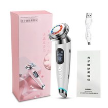 스킨 리프팅 갈바닉 마사지기 퍼밍 마사지 페이셜 슬리밍 마사지 넥 뷰티 디바이스 홈케어 피부 재생 얼굴, 01 WHITE