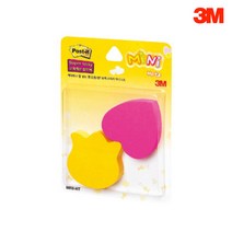 3M 포스트잇 미니노트 슈퍼스티키 하트 튤립 2패드, 단품