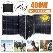 접이식 태양광 패널 18v 400w dc 태양 전지 패널 배터리 충전기 usb 태양 전지 키트 완벽한 휴대용 접이식 충전식 태양 광 발전 시스템 캠핑, 30A 컨트롤러 포함
