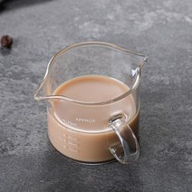 커피온도계 드립온도계 조리용온도계 유리 측정 컵 더블 스파우트 small milk cup temperature resistance with scale measure jugs, 150ml