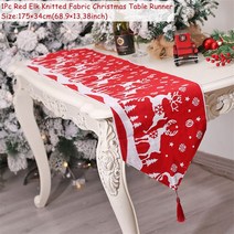 크리스마스 눈송이 엘크 테이블 내추럴 식기 노엘 가정용 장식, 2.Table Runner--138