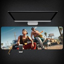Grand Theft Auto 마우스 패드 GTA5 마우스 패드 대형 컴퓨터 게임 노트북 키보드 마우스 장패드 책상 패드 pc 게임 모바일 게임 캐릭터 마우스패드, 08_400x900mm | 4mm