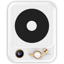 스마트 머그워머 보온받침 오래 온도조절 컵홀더 따뜻함 디지털 항온컵받침 휴대용 사무실용 선물, 줄무늬-흰색