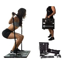 BodyBoss 2.0 완전 휴대 가능 홈짐 운동 패키지 저항 밴드 접을 수 있는 바 손잡이 가정 여행 또는 야외에서 전신 블랙, 8 Count